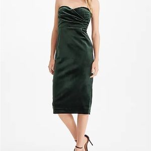Velvet Sweetheart Neckline Strapless Midi Sheath Dress